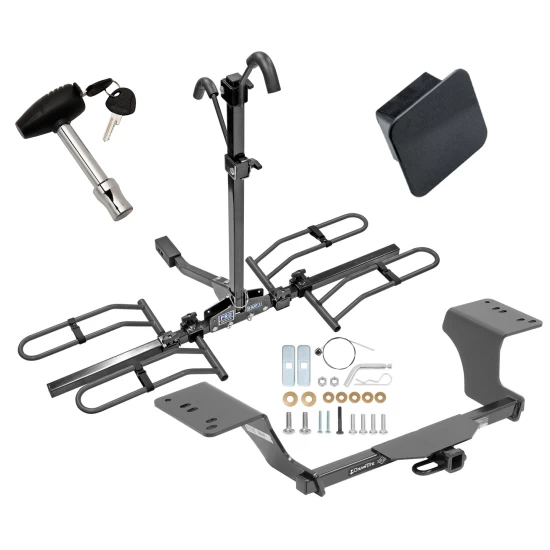 Trailer Tow Hitch For 12-17 Toyota Camry 13-18 Avalon Class 2 Platform Style 2 Bike Rack Hitch Lock and Cover