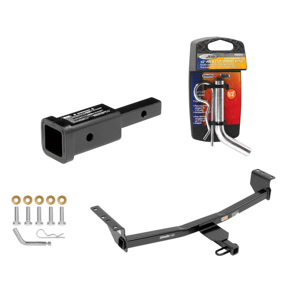 Trailer Tow Hitch For 08-20 Nissan Rogue Except Krom & Sport 2014 Rogue Select Class 2 w/ 2" Adapter and Pin/Clip