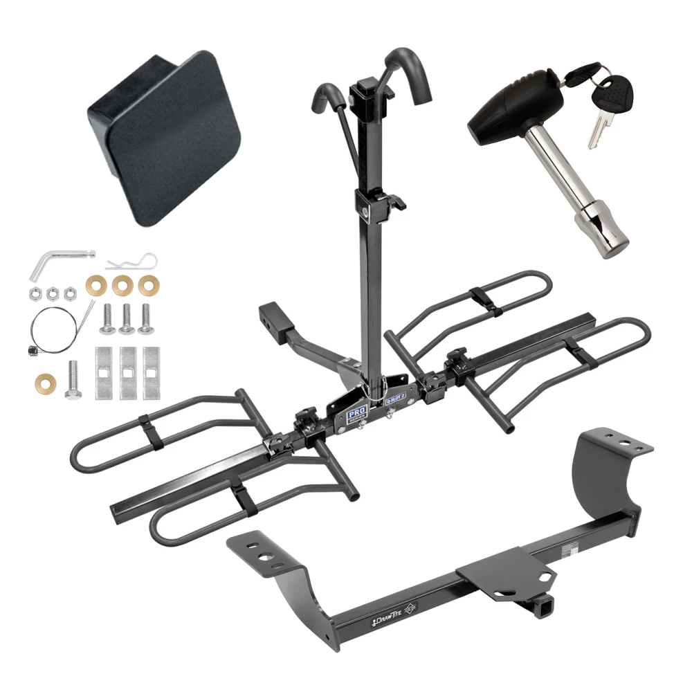 Trailer Tow Hitch For 05-23 Chrysler 300 08-23 Dodge Challenger 06-23 Charger 05-08 Magnum Class 2 Platform Style 2 Bike Rack Hitch Lock and Cover