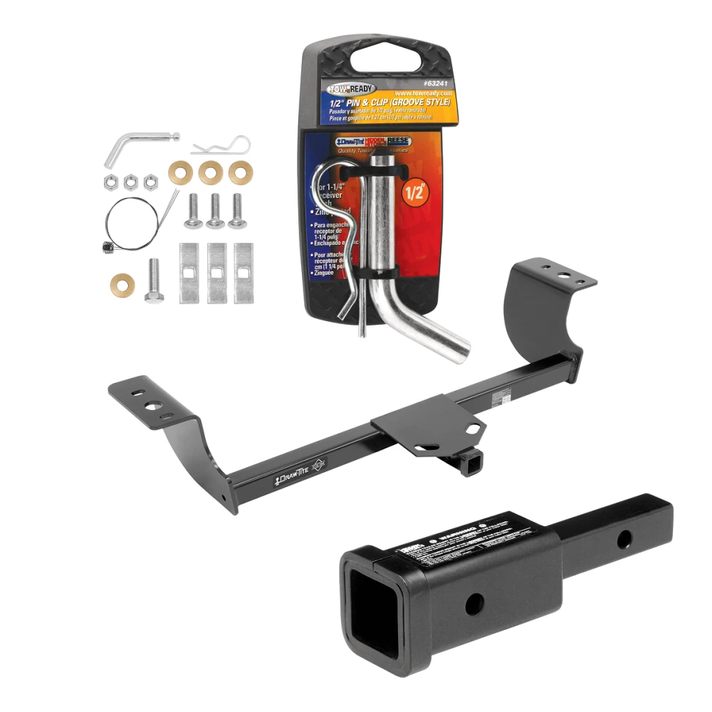 Trailer Tow Hitch For 05-23 Chrysler 300 08-23 Dodge Challenger 06-23 Charger 05-08 Magnum Class 2 w/ 2" Adapter and Pin/Clip