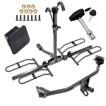 Trailer Tow Hitch For 16-18 Hyundai Tucson 19-21 Except Night Edition Class 2 Platform Style 2 Bike Rack Hitch Lock and Cover
