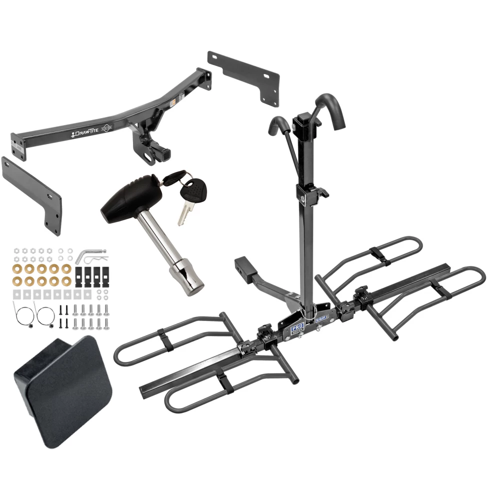 Trailer Tow Hitch For 15-19 Lincoln MKC Class 2 Platform Style 2 Bike Rack Hitch Lock and Cover