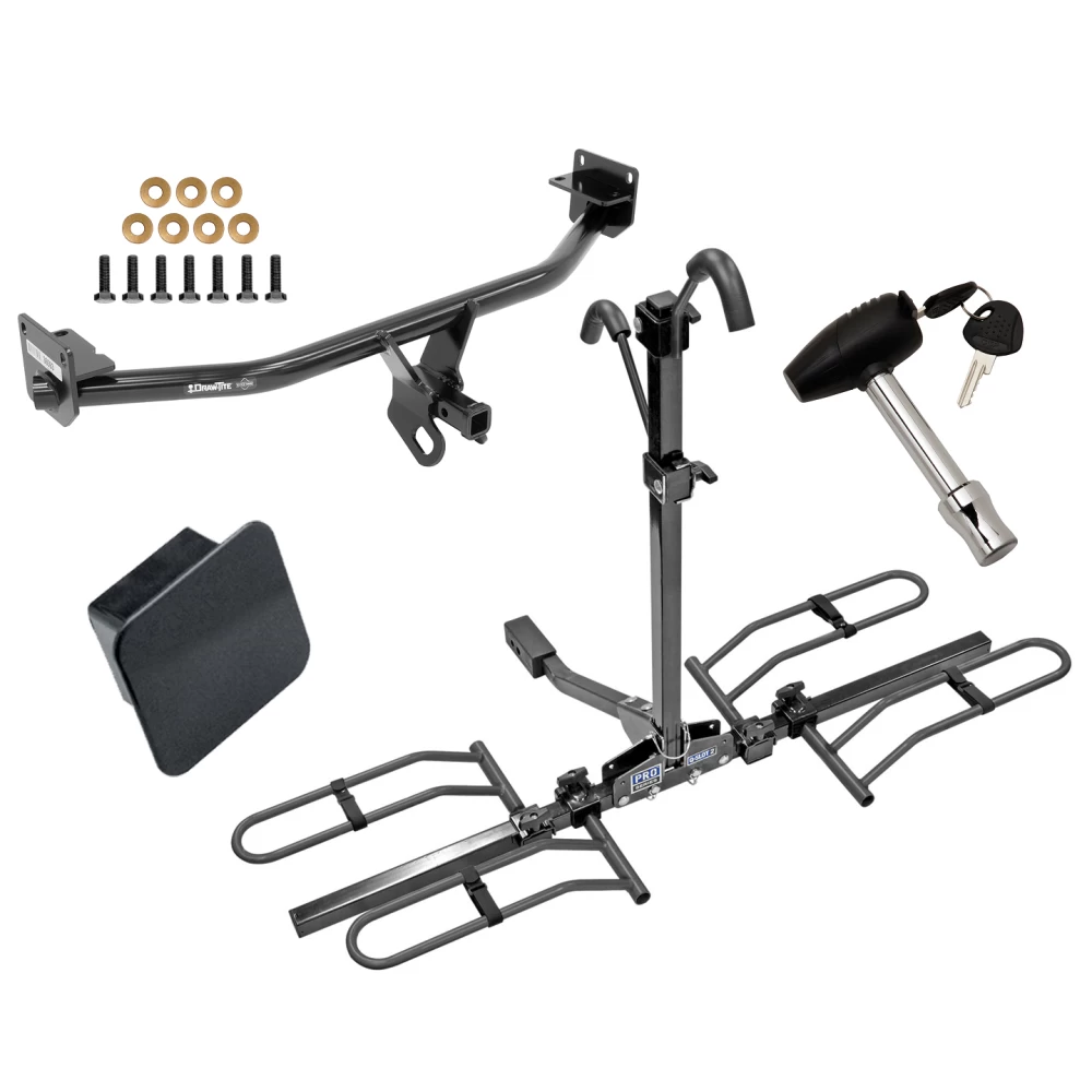 Trailer Tow Hitch For 17-21 KIA Sportage All Styles Platform Style 2 Bike Rack Hitch Lock and Cover
