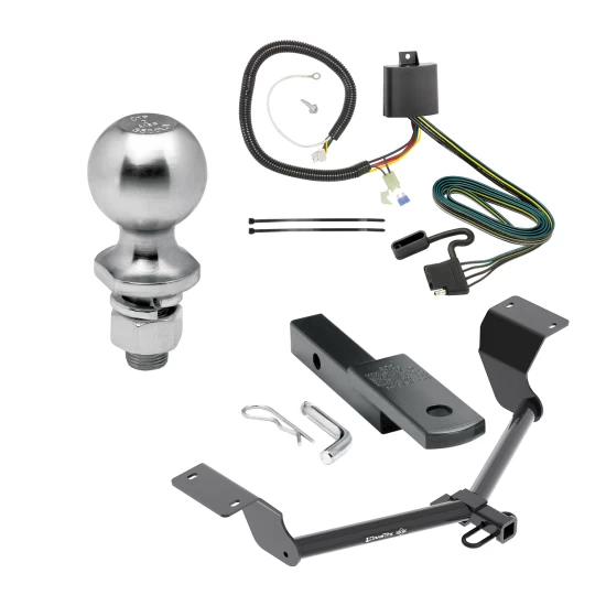 Trailer Tow Hitch For 17-27 Honda CR-V Exc Hybrid Class 2 Complete Package w/ Wiring Draw Bar Kit and 2" Ball