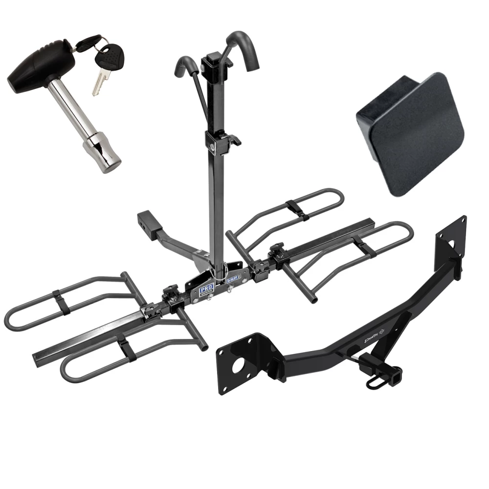 Trailer Tow Hitch For 17-25 Chevy Malibu 2016 New Body 17-20 Buick LaCrosse Regal Sportback Class 2 Platform Style 2 Bike Rack Hitch Lock and Cover