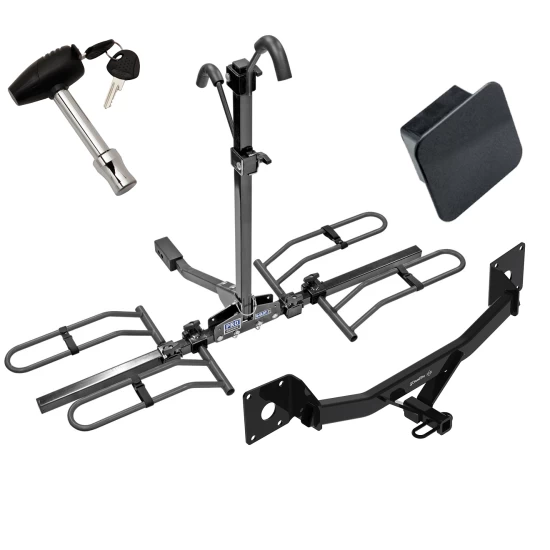 Trailer Tow Hitch For 17-25 Chevy Malibu 2016 New Body 17-20 Buick LaCrosse Regal Sportback Class 2 Platform Style 2 Bike Rack Hitch Lock and Cover