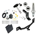 Trailer Tow Hitch For 16-25 Chevrolet Malibu Except Premier (New Body Style) Class 2 Ultimate Package w/ Wiring Draw Bar Kit Interchange 2" 1-7/8" Ball Lock and Cover