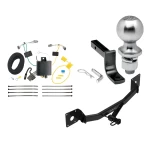Trailer Tow Hitch For 16-25 Chevrolet Malibu Except Premier (New Body Style) Class 2 Complete Package w/ Wiring Draw Bar Kit and 2" Ball
