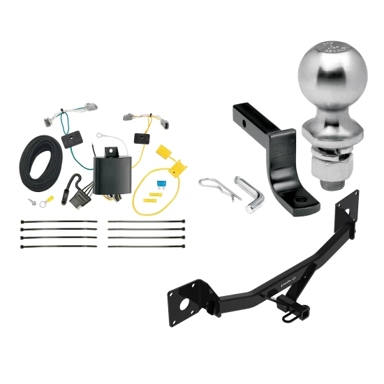 Trailer Tow Hitch For 16-25 Chevrolet Malibu Except Premier (New Body Style) Class 2 Complete Package w/ Wiring Draw Bar Kit and 2" Ball