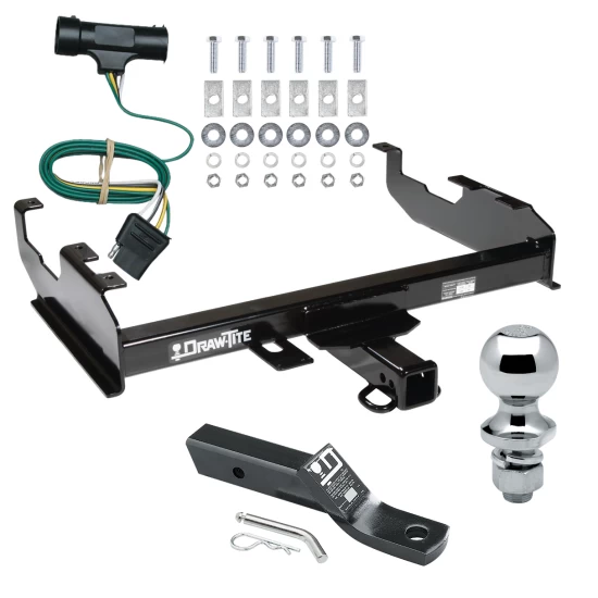 Trailer Tow Hitch For 75-84 Chevy GMC C/K 8Ft Standard or Step Bumper Complete Package w/ Wiring and 1-7/8" Ball