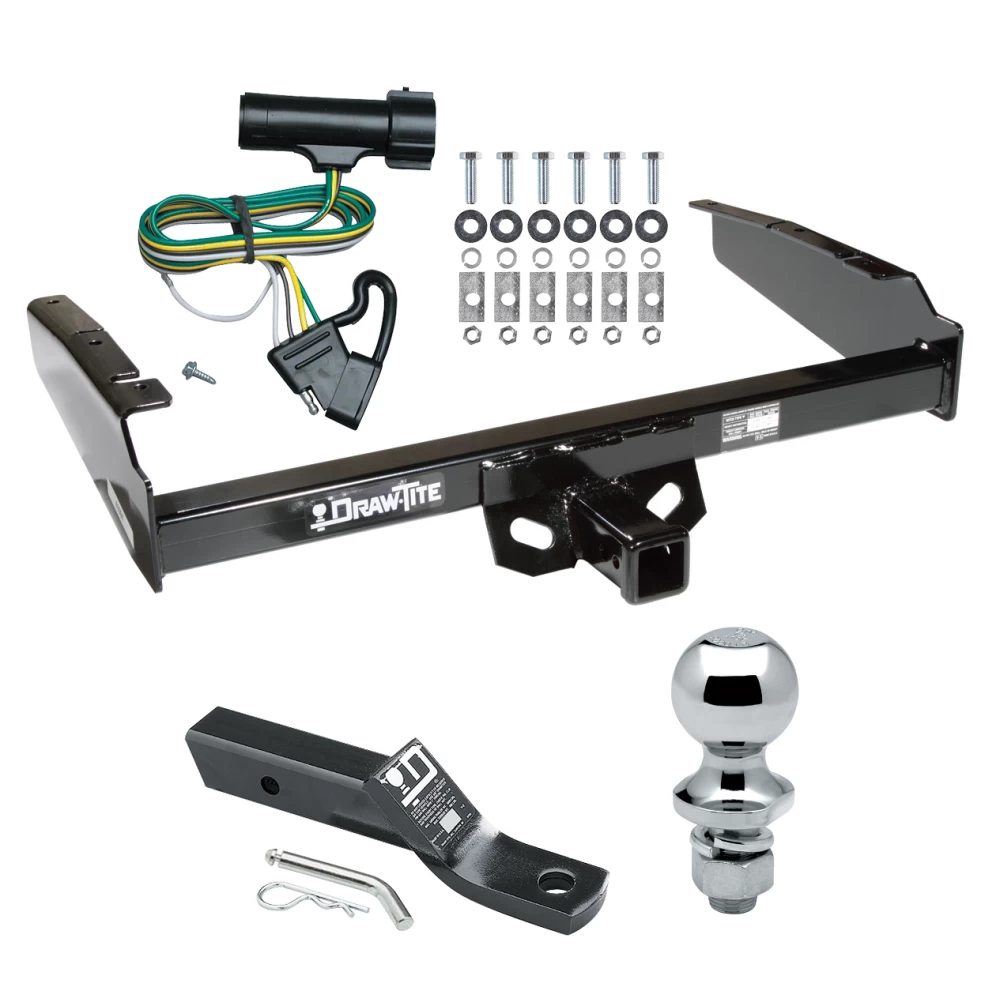 Trailer Tow Hitch For 80-86 Ford F-100 F-150 F-250 F-350 Except w/ Custom Fascia Complete Package w/ Wiring and 1-7/8" Ball