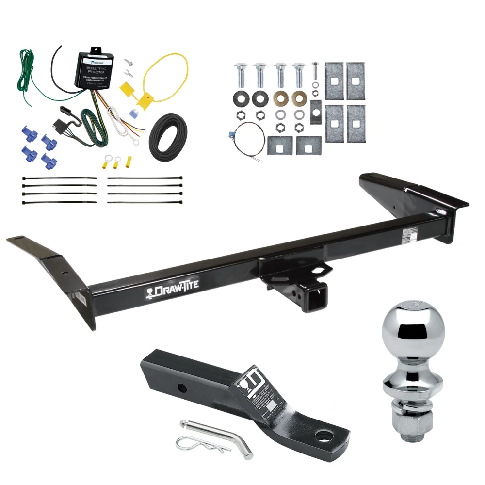 Trailer Tow Hitch For 81-11 Lincoln Town Car 92-11 Ford Crown Victoria Mercury Grand Marquis 03-04 Marauder Complete Package w/ Wiring and 1-7/8" Ball