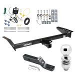 Trailer Tow Hitch For 81-11 Lincoln Town Car 92-11 Ford Crown Victoria Mercury Grand Marquis 03-04 Marauder Complete Package w/ Wiring and 2" Ball