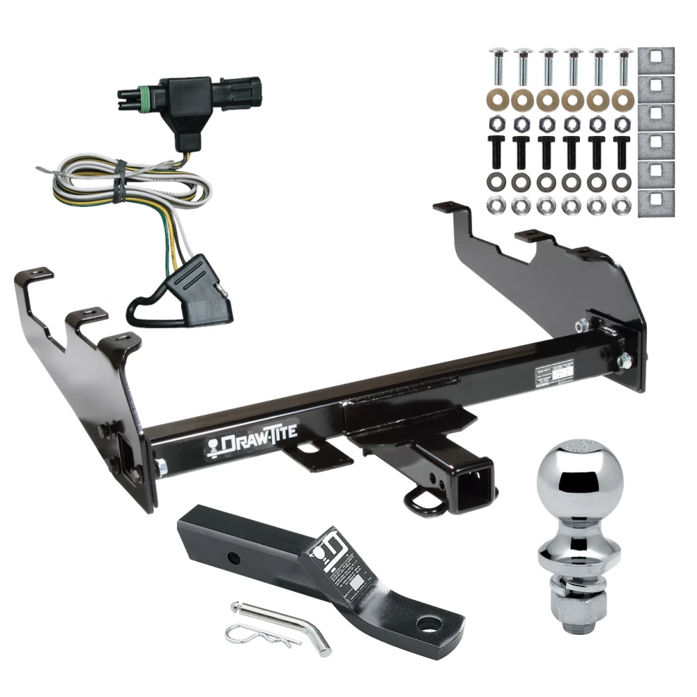 Custom Fit Trailer Hitch Wiring Harness (Plug & Play) 2" Drop Ball-Mount w/ Pin/Clip 1-7/8" Chrome Ball Installation Hardware Installation Instructions 41504 118312 23 63816 Draw-Tite Trailer Tow Hitch 85-86 88-91 Chevy GMC C/K w/Deep Drop Trailer Tow Hitch For 85-86 88-91 Chevy GMC C/K w/Deep Drop Bumper Complete Package w/ Wiring and 1-7/8" Ball