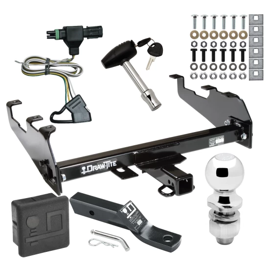 Trailer Tow Hitch For 63-87 Chevy GMC C/K 63-79 Ford 68-94 Dodge 74-88 Ramcharger w/ Deepdrop Cowboy Bumper Deluxe Package Wiring 2" Ball and Lock