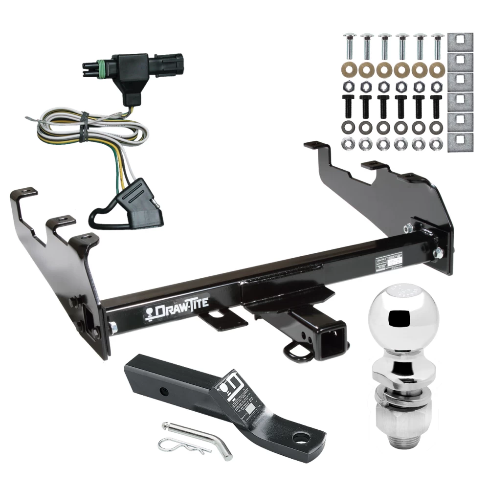Custom Fit Trailer Hitch Wiring Harness (Plug & Play) 2" Drop Ball-Mount w/ Pin/Clip 2" Chrome Ball Installation Hardware Installation Instructions 41504 118312 23 63845 Draw-Tite Trailer Tow Hitch 85-86 88-91 Chevy GMC C/K w/Deep Drop Bump Trailer Tow Hitch For 85-86 88-91 Chevy GMC C/K w/Deep Drop Bumper Complete Package w/ Wiring and 2" Ball