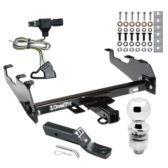 Custom Fit Trailer Hitch Wiring Harness (Plug & Play) 2" Drop Ball-Mount w/ Pin/Clip 2" Chrome Ball Installation Hardware Installation Instructions 41504 118312 23 63845 Draw-Tite Trailer Tow Hitch 85-86 88-91 Chevy GMC C/K w/Deep Drop Bump Trailer Tow Hitch For 85-86 88-91 Chevy GMC C/K w/Deep Drop Bumper Complete Package w/ Wiring and 2" Ball