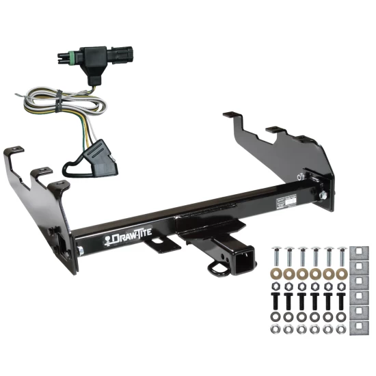Trailer Tow Hitch For 63-87 Chevy GMC C/K 63-79 Ford 68-94 Dodge 74-88 Ramcharger w/ Deepdrop Cowboy Bumper w/ Wiring Harness Kit