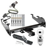 Trailer Tow Hitch For 87-96 Ford F-150 F-250 F-350 88-97 F-Super Duty 97 Heavy Duty Deepdrop Cowboy Bumper Complete Package w/ Wiring and 2" Ball