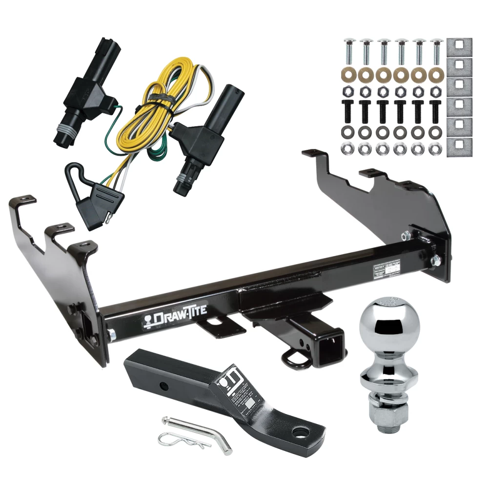 Trailer Tow Hitch For 86-94 Dodge D/W w/Deep Drop Bumper Complete Package w/ Wiring and 1-7/8" Ball