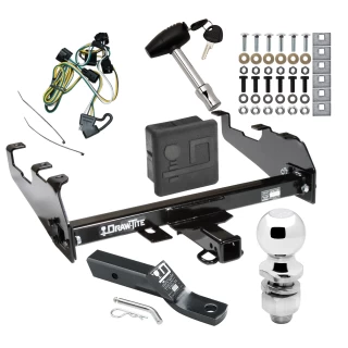 Trailer Tow Hitch For 95-02 Dodge Ram 1500 2500 3500 w/Deepdrop Cowboy Bumper Deluxe Package Wiring 2" Ball and Lock