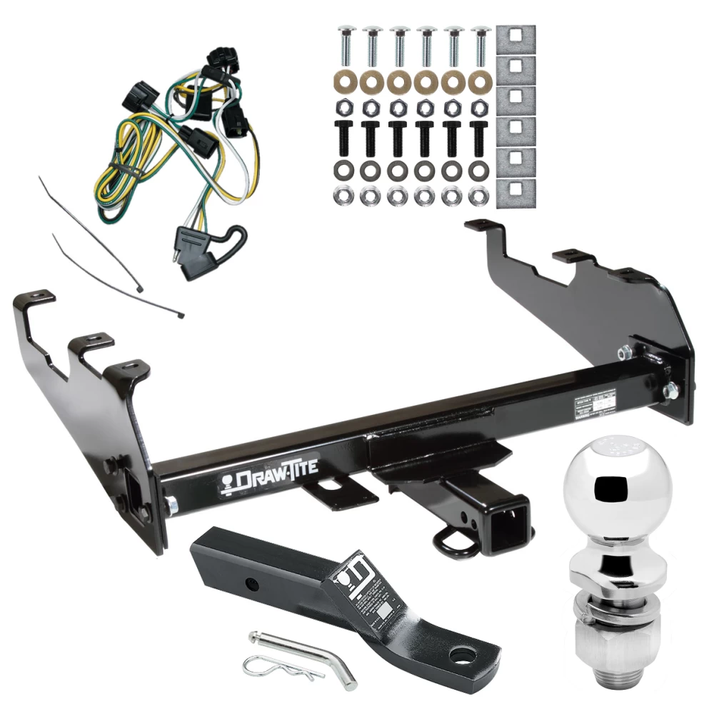Trailer Tow Hitch For 95-02 Dodge Ram 1500 2500 3500 w/Deep Drop Bumper Complete Package w/ Wiring and 2" Ball