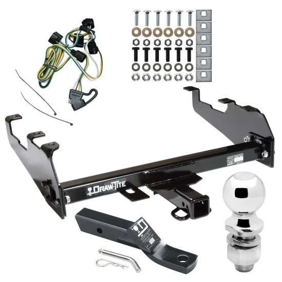 Trailer Tow Hitch For 95-02 Dodge Ram 1500 2500 3500 w/Deep Drop Bumper Complete Package w/ Wiring and 2" Ball