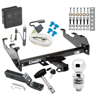 Trailer Tow Hitch For 63-87 Chevy GMC C/K 63-79 Ford 68-94 Dodge 74-88 Ramcharger w/ Deepdrop Cowboy Bumper Deluxe Package Wiring 2" Ball and Lock