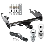 Trailer Tow Hitch For 63-87 Chevy GMC C/K 63-79 Ford 68-02 Dodge 74-88 Ramcharger w/ Deep Drop Bumper w/ 1-7/8" and 2" Ball