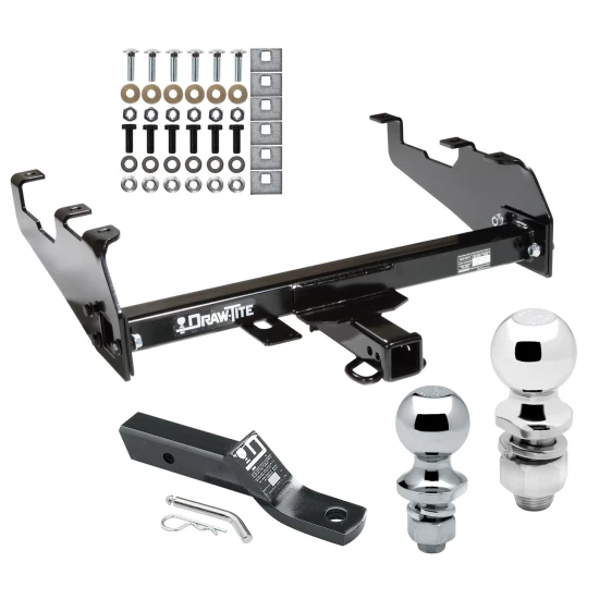 Trailer Tow Hitch For 63-87 Chevy GMC C/K 63-79 Ford 68-02 Dodge 74-88 Ramcharger w/ Deep Drop Bumper w/ 1-7/8" and 2" Ball