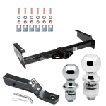 Trailer Tow Hitch For 92-00 Chevy GMC Suburban C/K Blazer Tahoe Yukon Receiver w/ 1-7/8" and 2" Ball