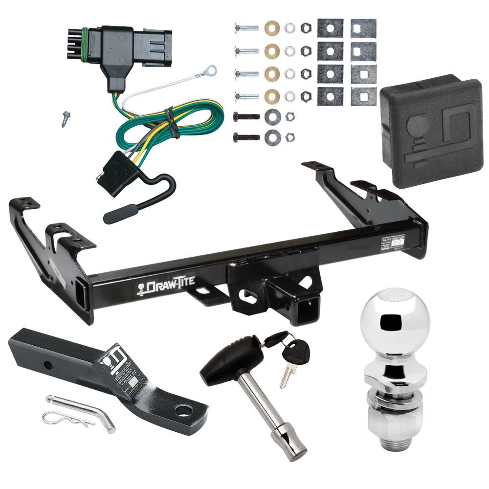 Trailer Tow Hitch For 88-00 Chevy GMC C/K Pickup Standard or Step Bumper Deluxe Package Wiring 2" Ball and Lock