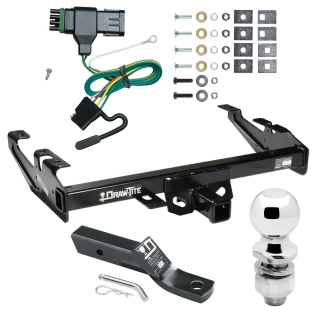 Trailer Tow Hitch For 88-00 Chevy GMC C/K C1500 C2500 C3500 K1500 K2500 K3500 Complete Package w/ Wiring and 2" Ball
