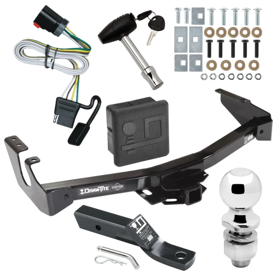 Trailer Hitch For 99-00 Dodge Van w/ Standard Bumper Deluxe Package Wiring 2" Ball and Lock