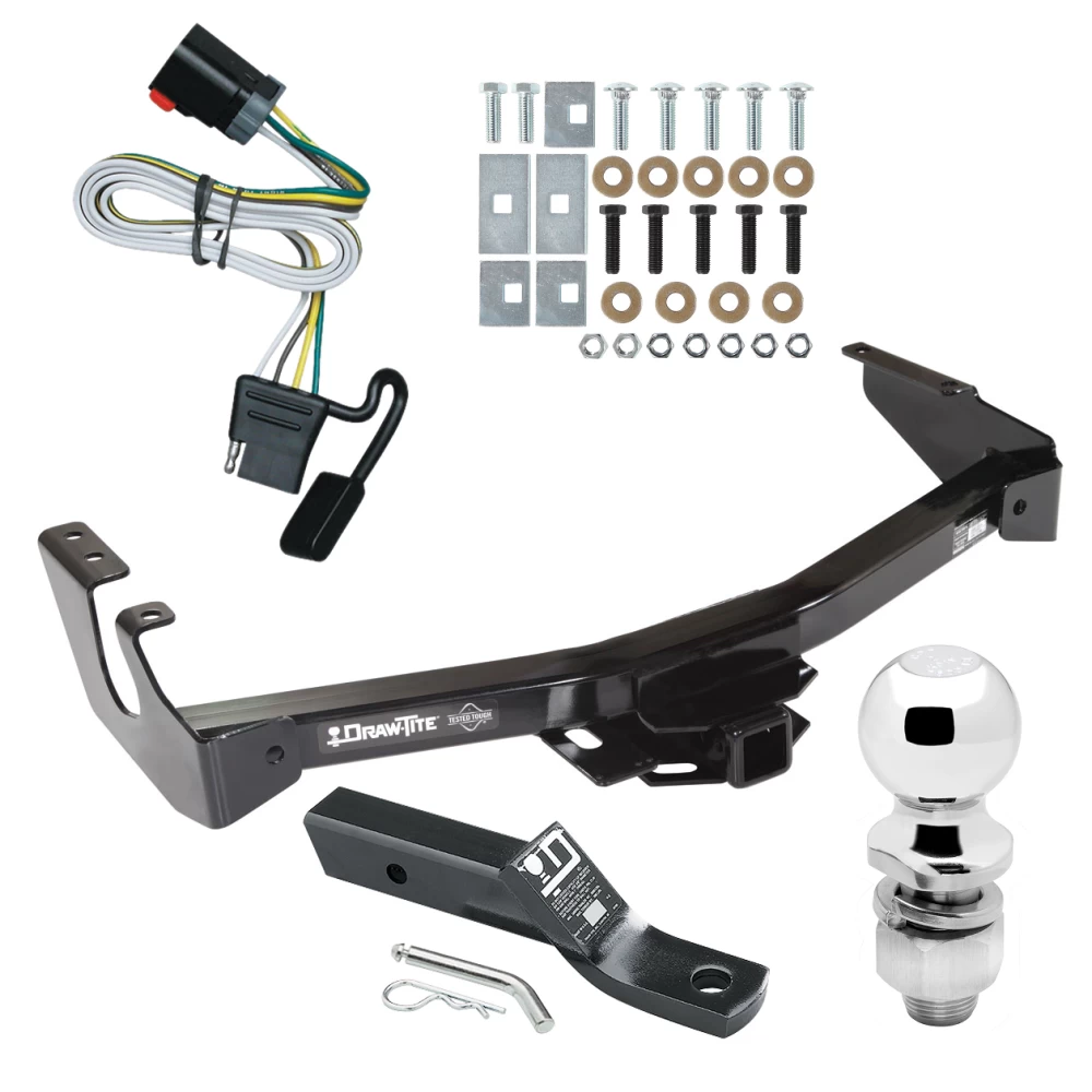 Trailer Tow Hitch For 99-00 Dodge Van w/ Standard Bumper Complete Package w/ Wiring and 2" Ball