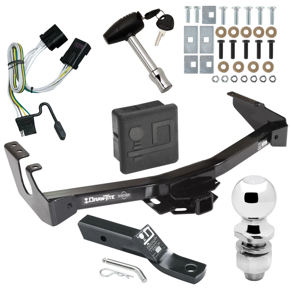 Trailer Tow Hitch For 01-03 Dodge Van w/ Standard Bumper Deluxe Package Wiring 2" Ball and Lock