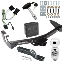 Trailer Tow Hitch For 01-03 Dodge Van w/ Standard Bumper Deluxe Package Wiring 2" Ball and Lock