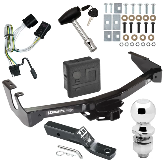 Trailer Tow Hitch For 01-03 Dodge Van w/ Standard Bumper Deluxe Package Wiring 2" Ball and Lock