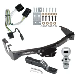 Trailer Tow Hitch For 01-03 Dodge Van w/ Standard Bumper Complete Package w/ Wiring and 1-7/8" Ball