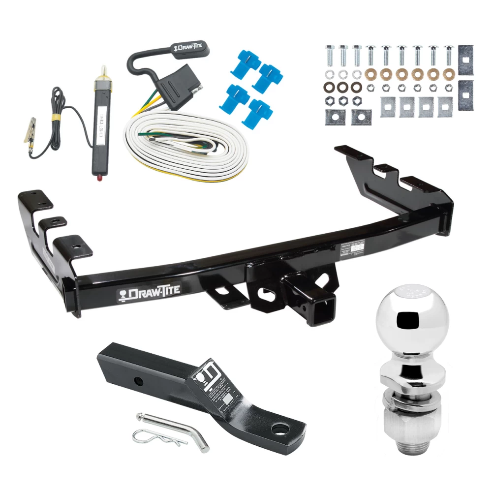 Trailer Tow Hitch For 99-06 Chevy Silverado GMC Sierra 1500 HD 99-04 2500 LD (07-07 Classic) Standard or Step Bumper Complete Package w/ Wiring and 2" Ball