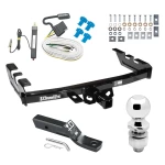 Trailer Tow Hitch For 99-06 Chevy Silverado GMC Sierra 1500 HD 99-04 2500 LD (07-07 Classic) Standard or Step Bumper Complete Package w/ Wiring and 2" Ball