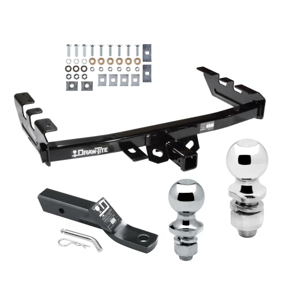Trailer Tow Hitch For 99-07 Chevy Silverado GMC Sierra 1500 2007 Classic 99-04 2500 LD 01-06 1500 HD Receiver w/ 1-7/8" and 2" Ball