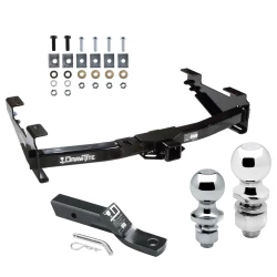 Trailer Tow Hitch For 01-10 Chevy Silverado GMC Sierra 2500 3500 HD 2007 Classic, 6-1/2 & 8 Ft Bed Receiver w/ 1-7/8" and 2" Ball