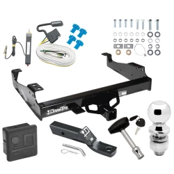 Trailer Tow Hitch For 99-25 Ford F-Series Super Duty Cab and Chassis Deluxe Package Wiring 2" Ball and Lock