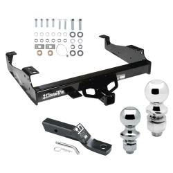 Trailer Tow Hitch For 99-25 Ford F-350 F-450 Cab & Chassis F-550 Super Duty All Models Receiver w/ 1-7/8" and 2" Ball