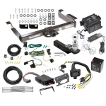 Class 5 2" Receiver Hitch For 03-27 Chevy Express GMC Savana 1500 2500 3500 w/ Draw-Tite Trailer Brake Control 7-Way RV Wiring Breakaway Battery Charger Complete System 2-5/16" Tow Ball