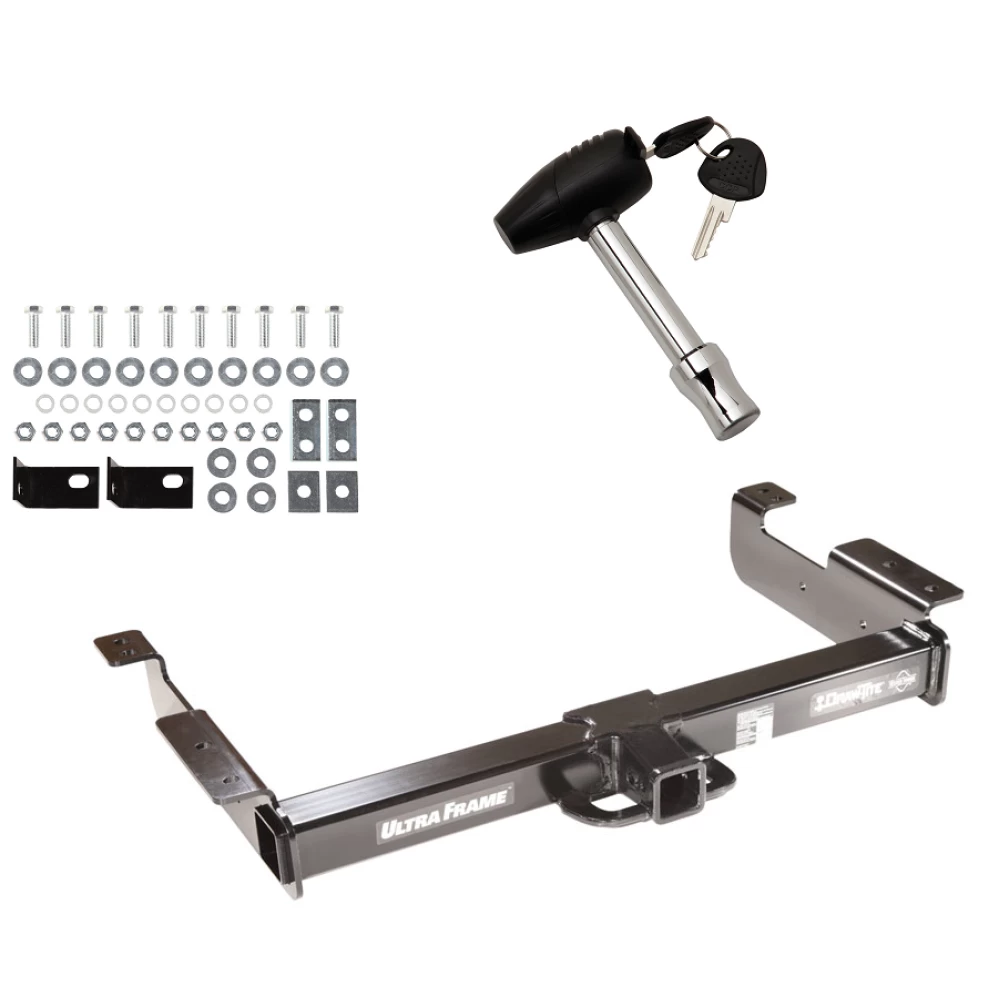 Trailer Tow Hitch For 96-27 Chevy Express GMC Savana Van Except Cutaway Models w/ Security Lock Pin Key