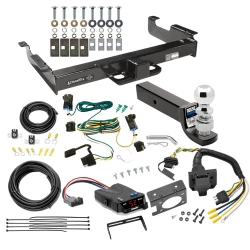 Class 5 2-1/2" Receiver Hitch For 03-14 Chevy Express GMC Savana 1500 03-25 2500 3500 w/ Draw-Tite Trailer Brake Control 7-Way RV Wiring Complete System Receiver 2-5/16" Tow Ball