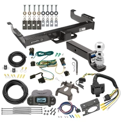 Class 5 2-1/2" Receiver Hitch For 03-14 Chevy Express GMC Savana 1500 03-25 2500 3500 w/ Tekonsha Prodigy P3 Trailer Brake Control 7-Way RV Wiring Complete System Receiver 2-5/16" Tow Ball