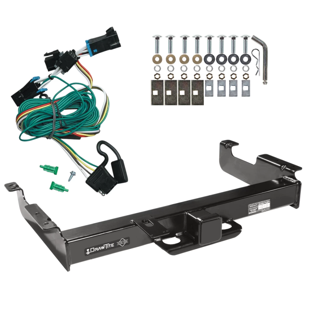 Class 5 Trailer Tow Hitch For 96-99 Chevy Express GMC Savana 1500 2500 3500 w/ Wiring Harness Kit